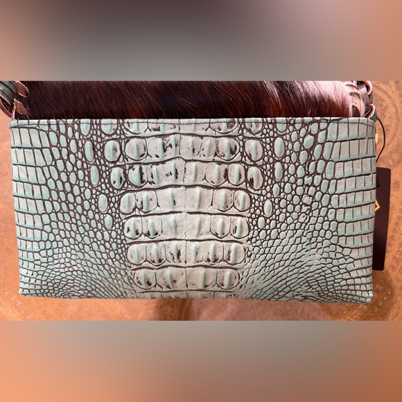 KurtMen Turquoise Leather Clutch or Crossbody, Turquoise stones, New, uncarried - Picture 4 of 10